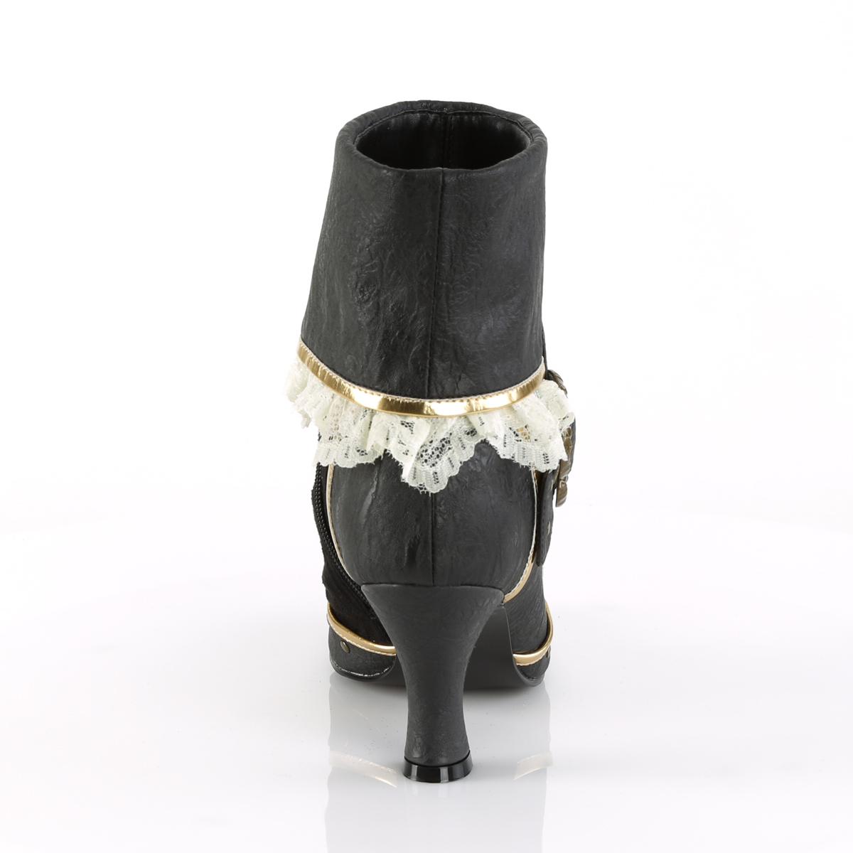 Funtasma Matey-115 BPU-MF - Black Chunky-Heel Single Sole Ankle Boots