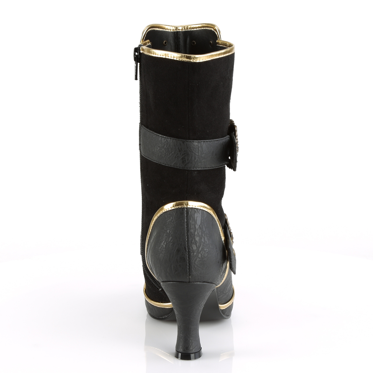 Funtasma Matey-205 BPU-MF - Black Chunky-Heel Single Sole Ankle Boots