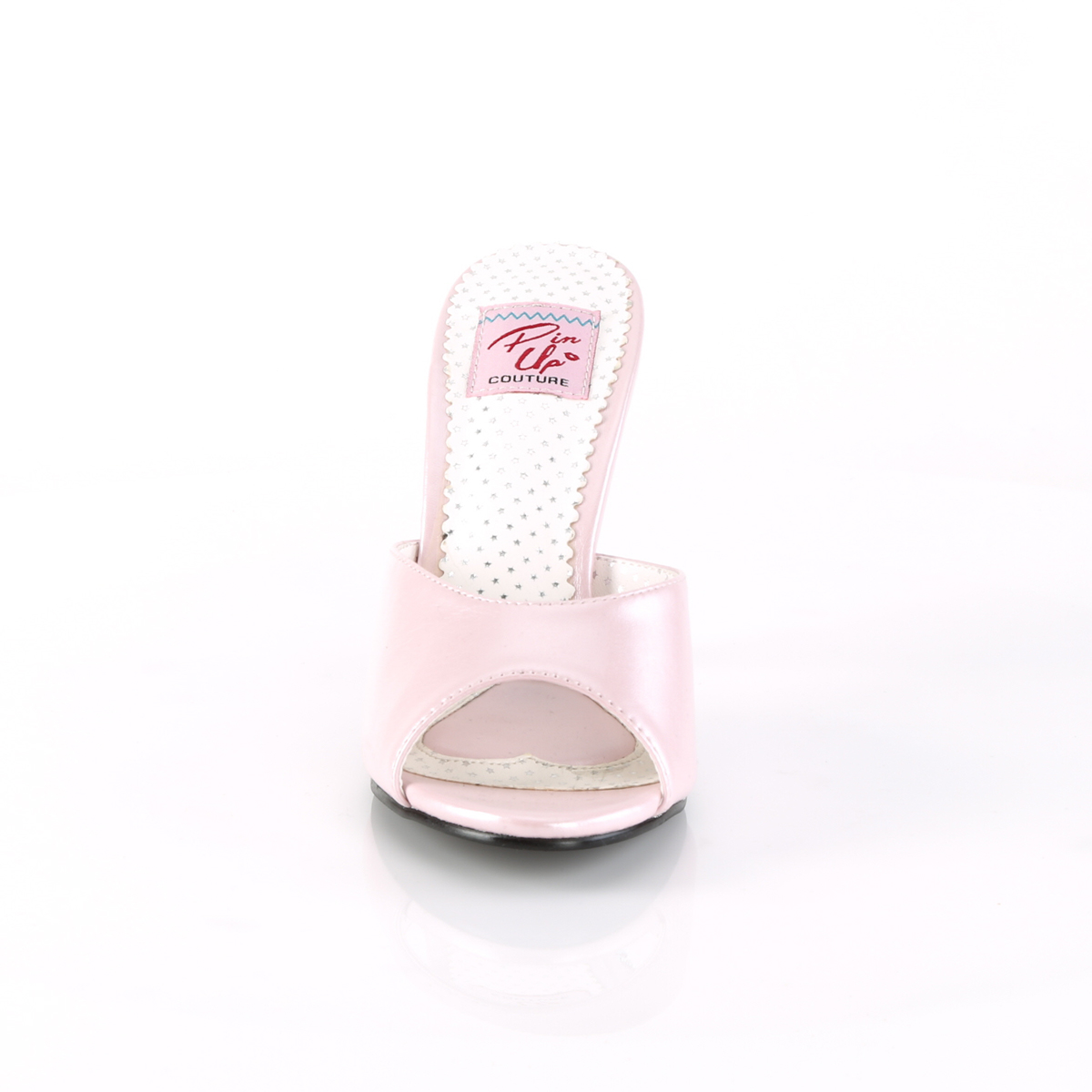 Pin Up Couture Monroe-05 PNPU - Pink High-Heel Single Sole Slides