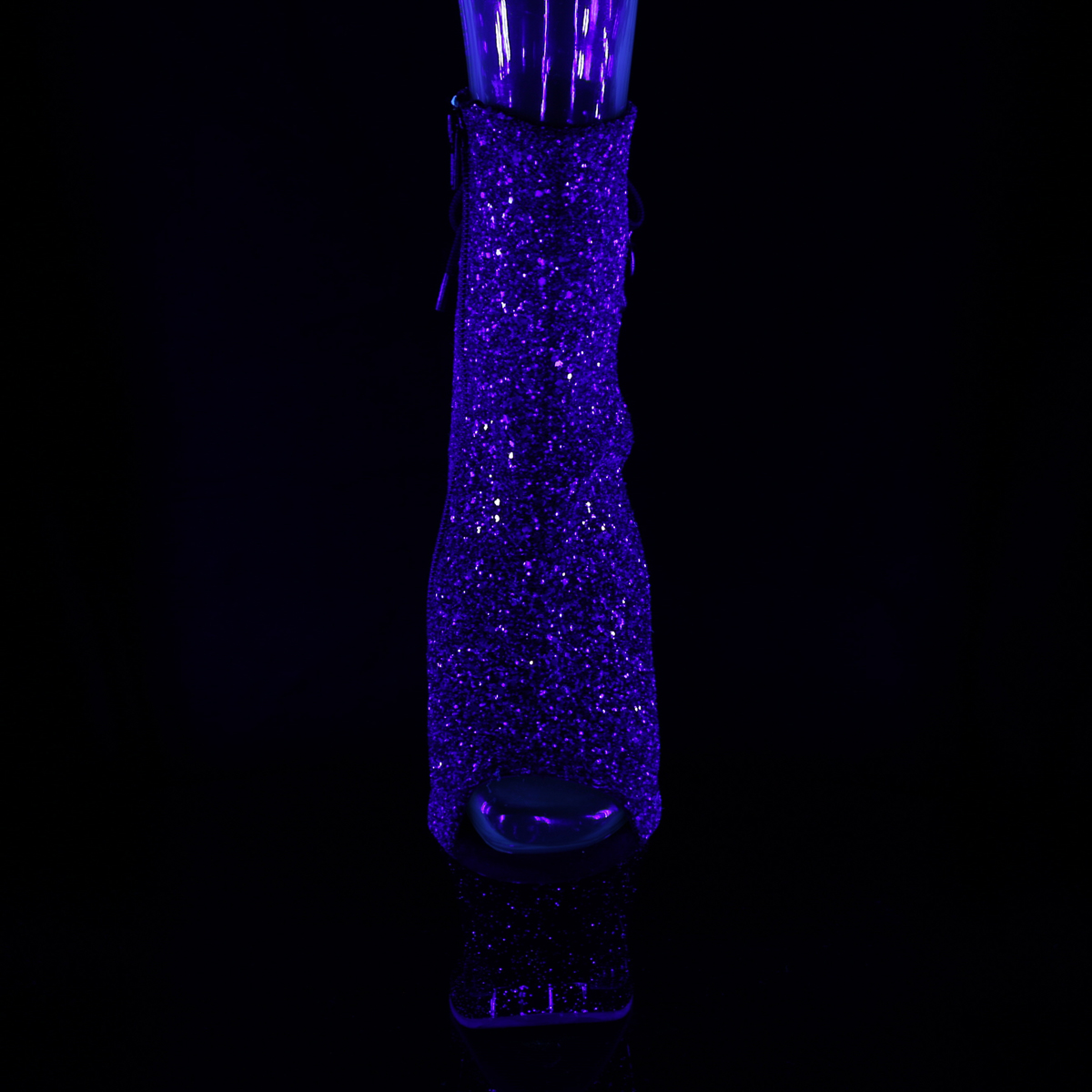 Pleaser Moon-1018MER PP-BG/B - Violet High-Platform Peep Toe Boots