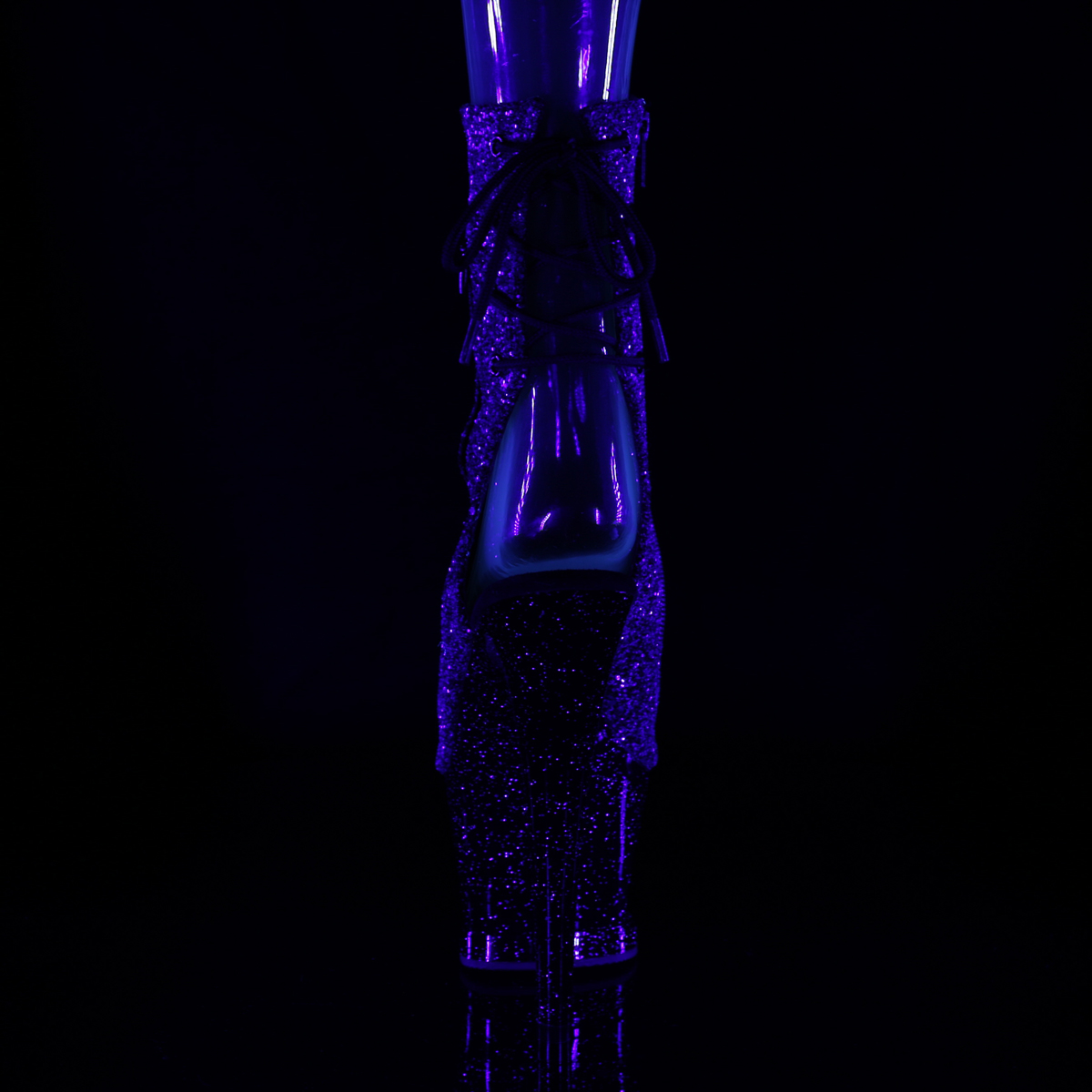 Pleaser Moon-1018MER PP-BG/B - Violet High-Platform Peep Toe Boots