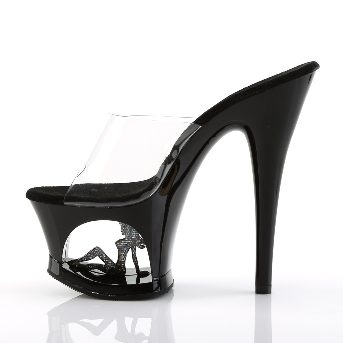 Pleaser Moon-701TG C/B-S - Clear High-Platform Sandals