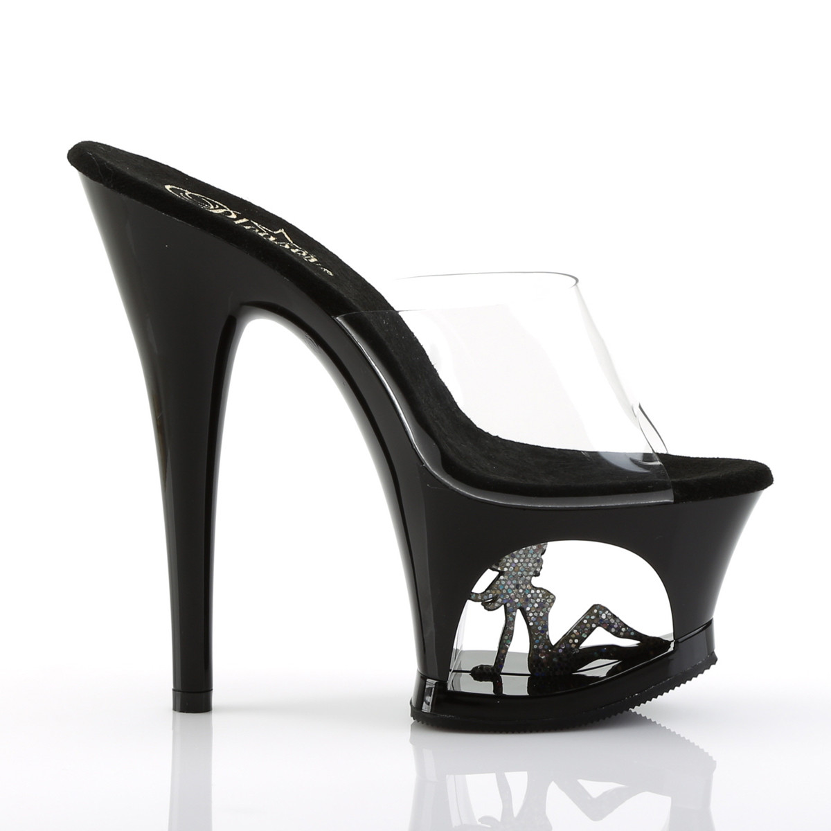 Pleaser Moon-701TG C/B-S - Clear High-Platform Sandals