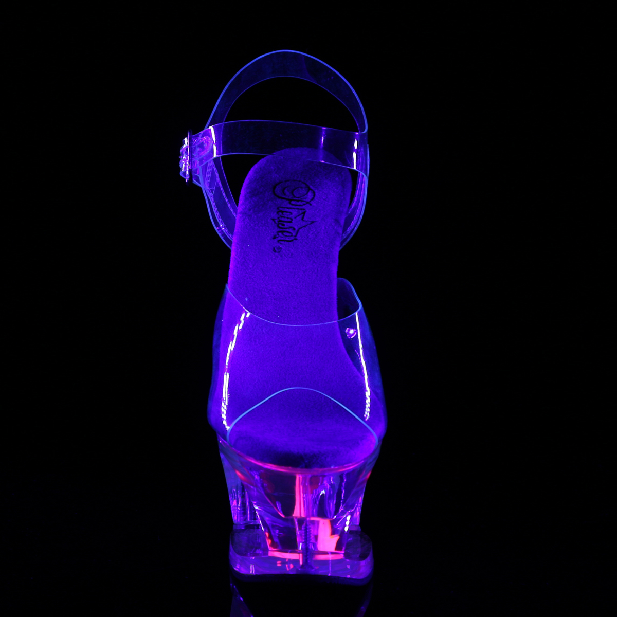 Pleaser Moon-708CAT C/C-PN - Clear High-Platform Sandals