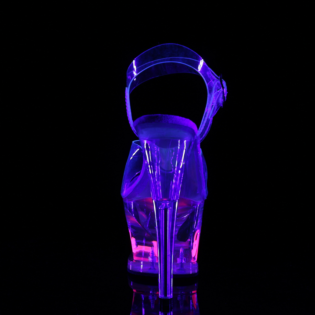 Pleaser Moon-708CAT C/C-PN - Clear High-Platform Sandals