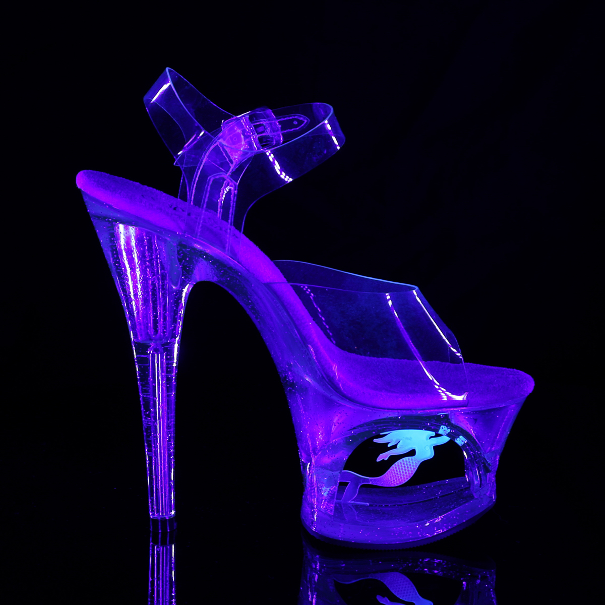 Pleaser Moon-708MER C/M - Clear High-Platform Sandals