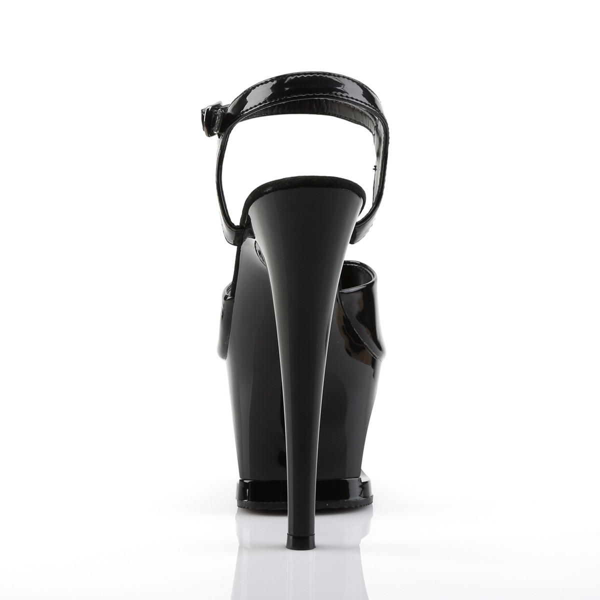Pleaser Moon-709SK B/M - Shiny Black High-Platform Sandals