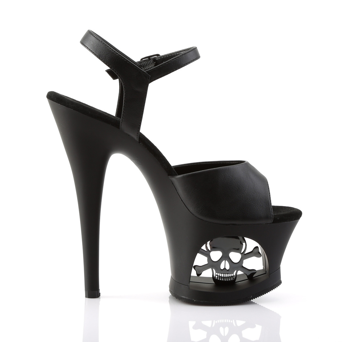 Pleaser Moon-709SK BPU/M - Black High-Platform Sandals