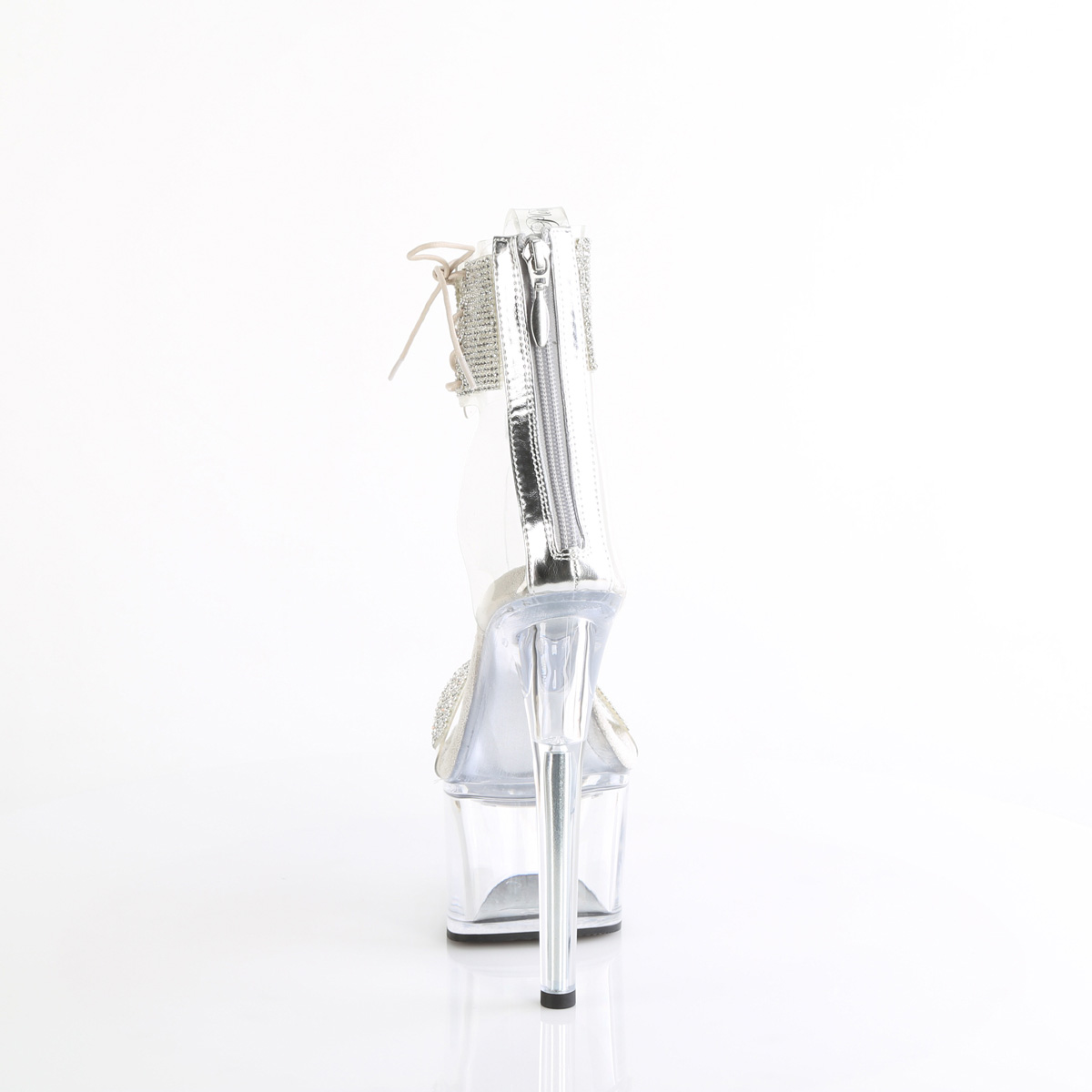 Pleaser Passion-727RS C-S/C - Clear High-Platform Ankle Strap Heels