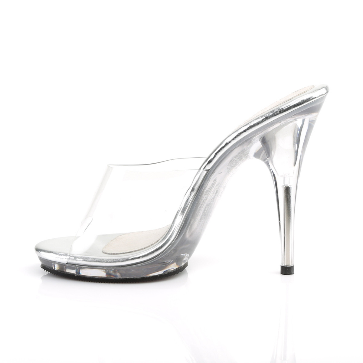 Fabulicious Poise-501 C/M - Clear High-Heel Single Sole Slides
