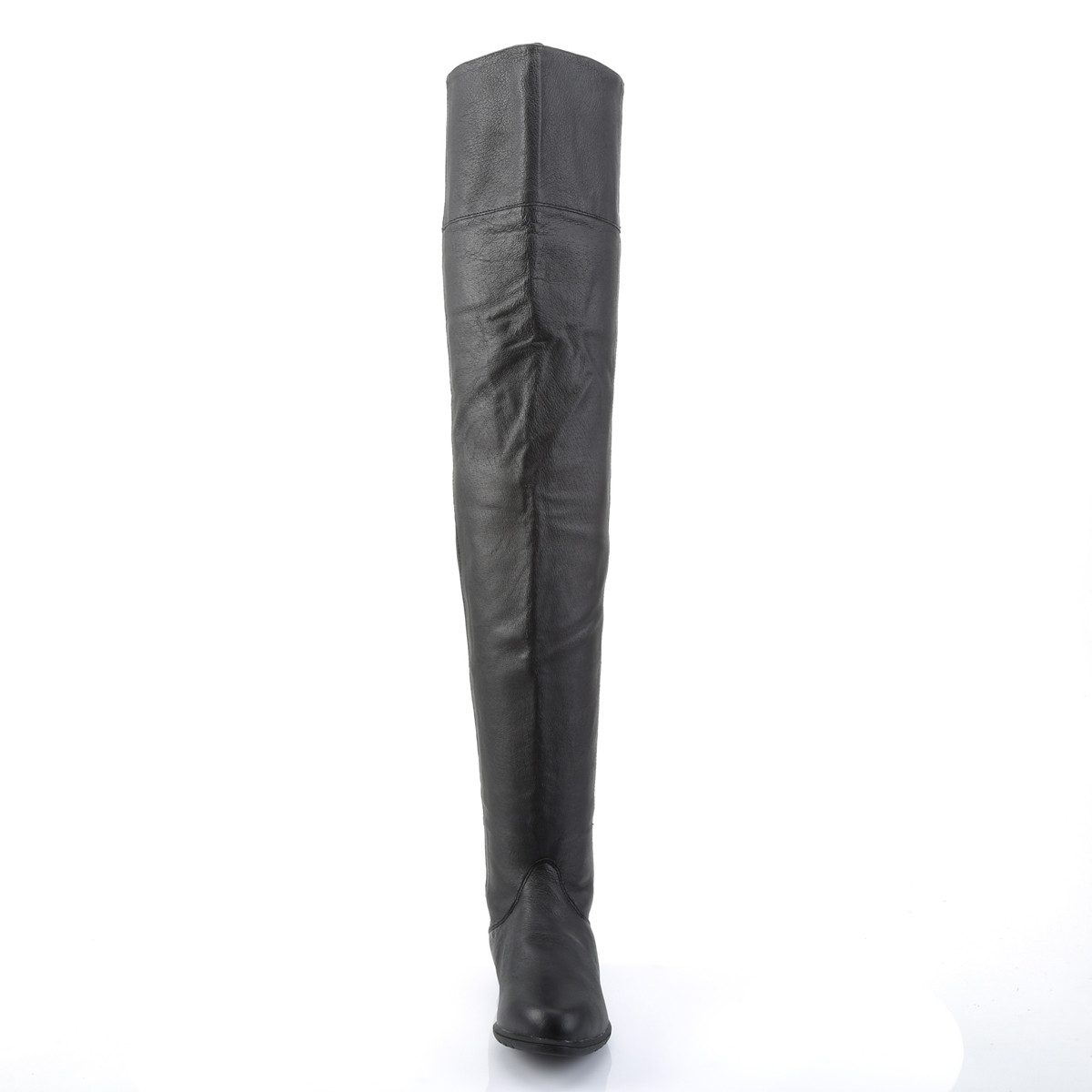 Funtasma Raven-8826 B/LE - Black Leather Single Sole Thigh High Boots