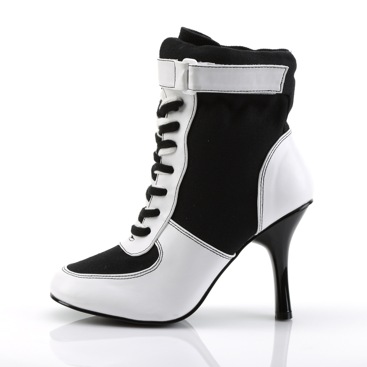 Funtasma Referee-125 BW - Black Heeled Single Sole Ankle Boots