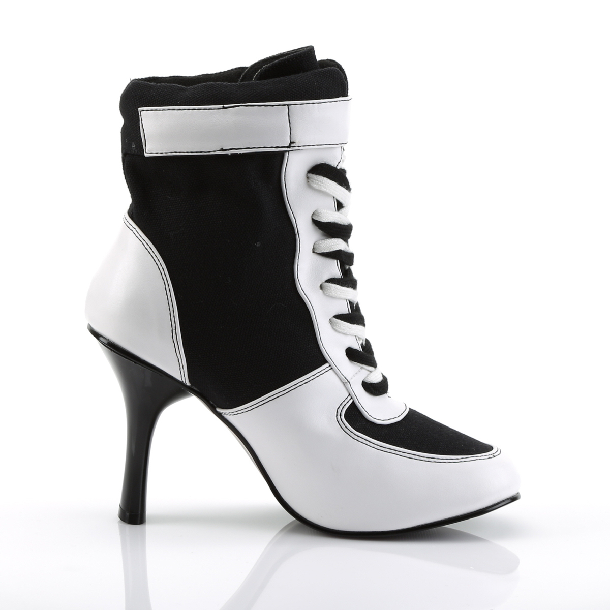 Funtasma Referee-125 BW - Black Heeled Single Sole Ankle Boots
