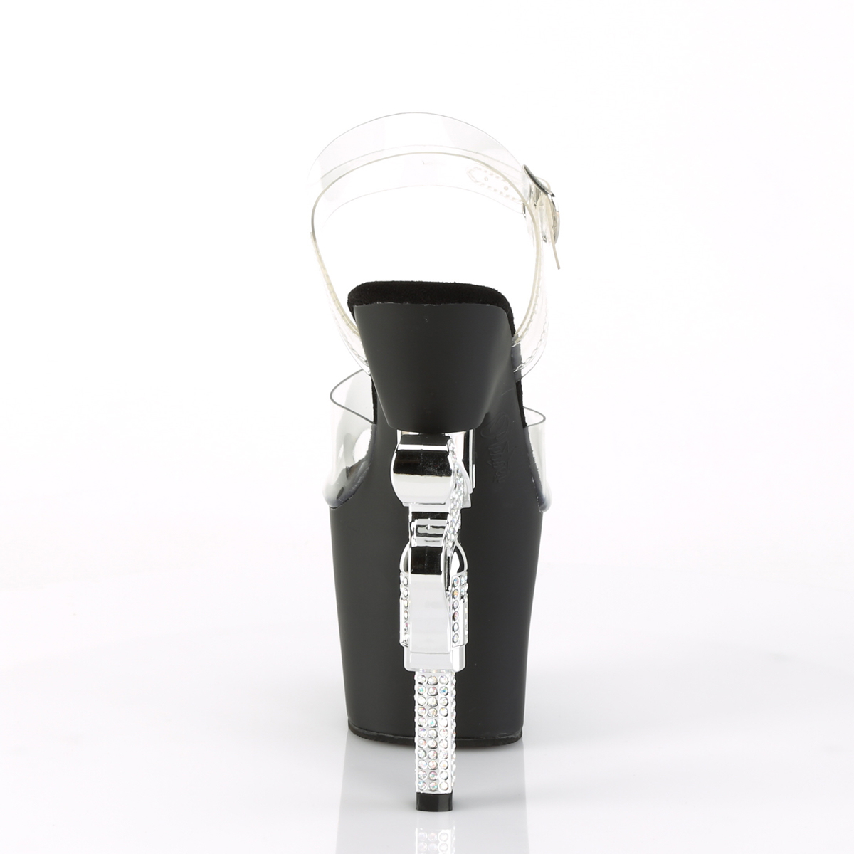 Pleaser Revolver-708 C/B - Clear High-Platform Sandals