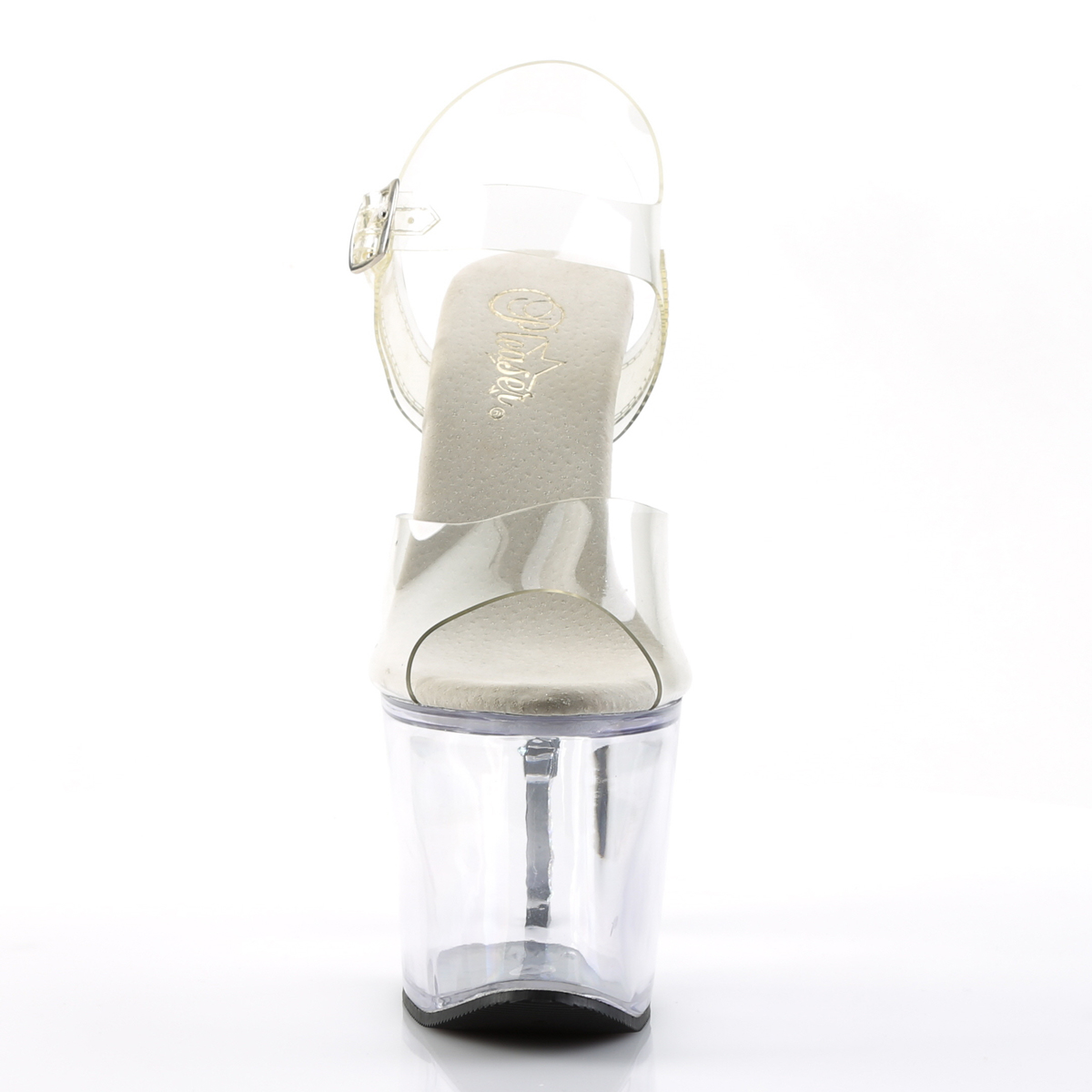 Pleaser Revolver-708 C/M - Clear High-Platform Sandals