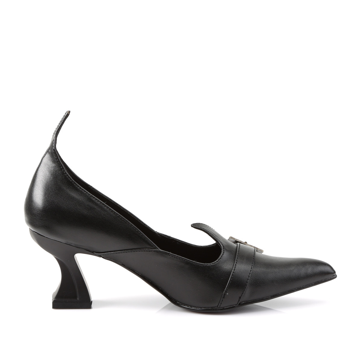 Funtasma Salem-06 B/PU - Black Chunky-Heel Stilettos