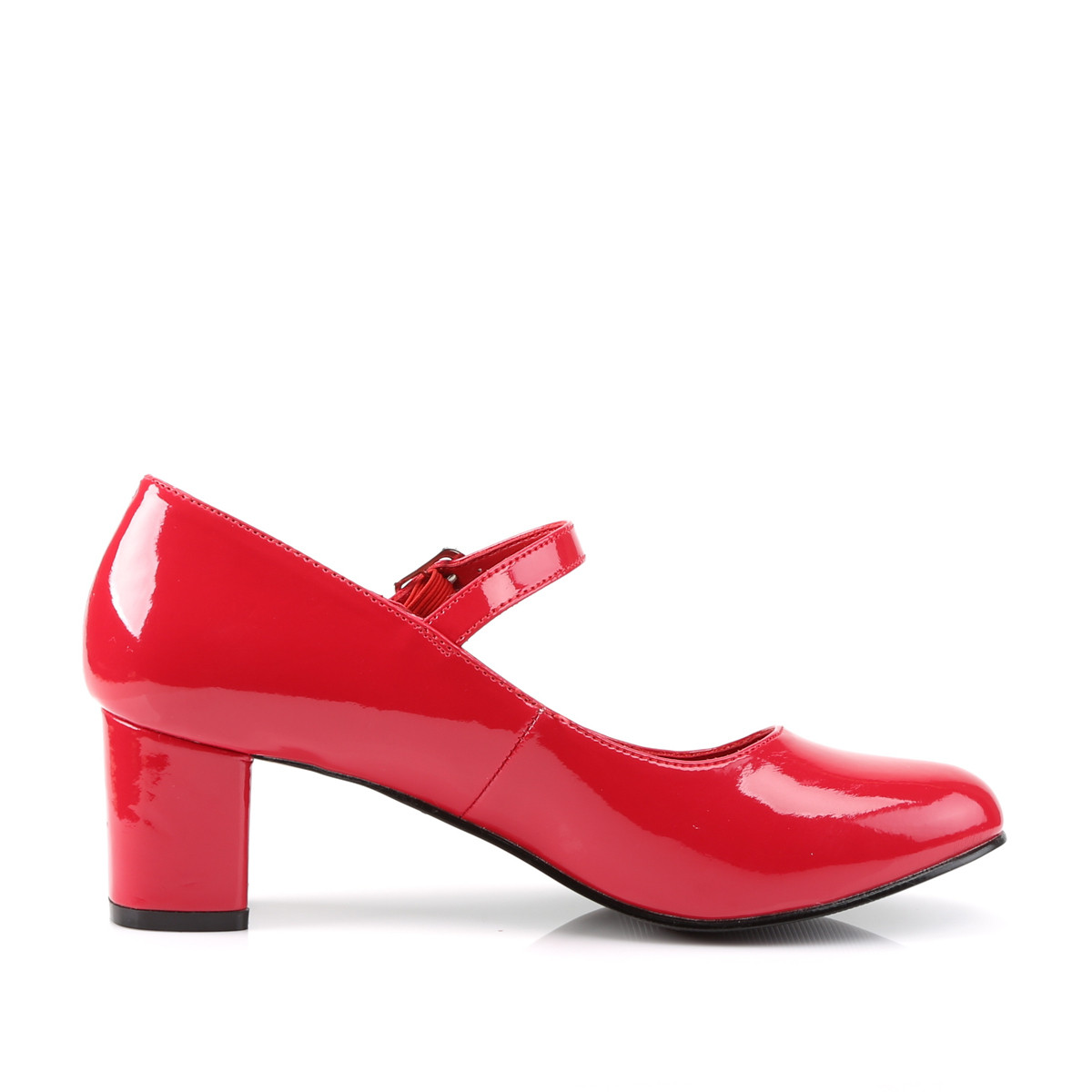 Funtasma Schoolgirl-50 R - Shiny Red Chunky-Heel Mary Jane Shoes