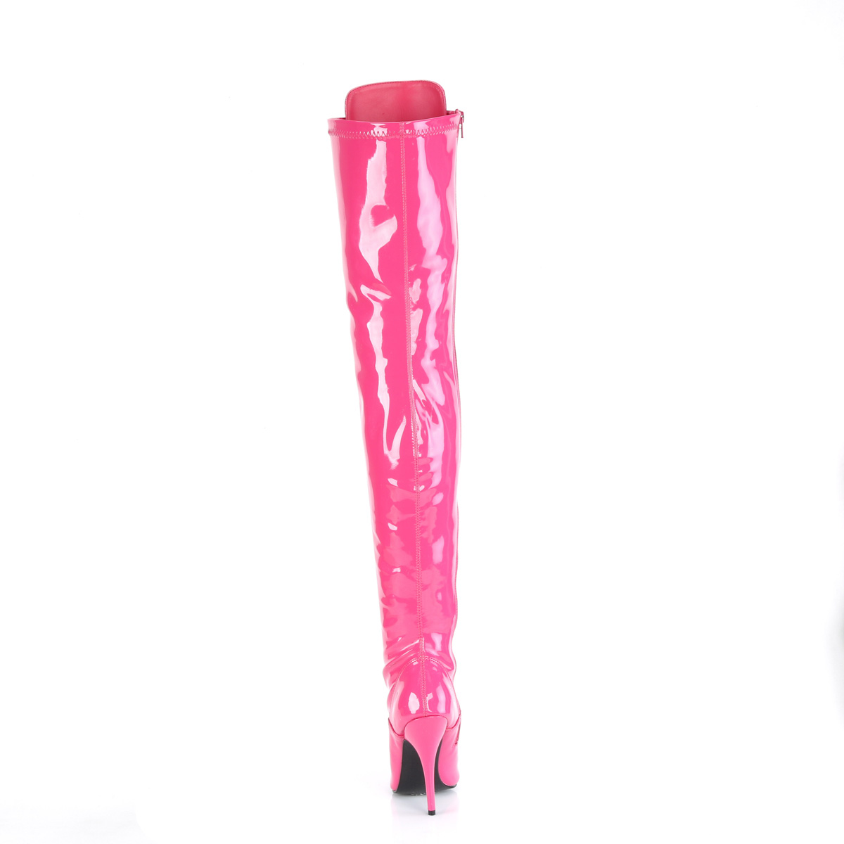 Pleaser Seduce-3024 HP - Shiny Pink High-Heel Single Sole Thigh High Boots