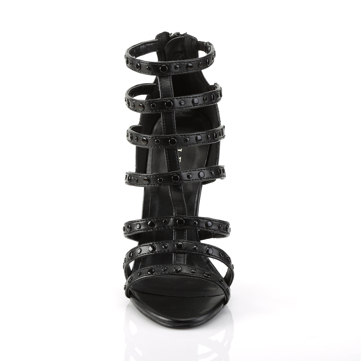 Pleaser Sexy-15 BPU - Black High-Heel Single Sole Strap Heels