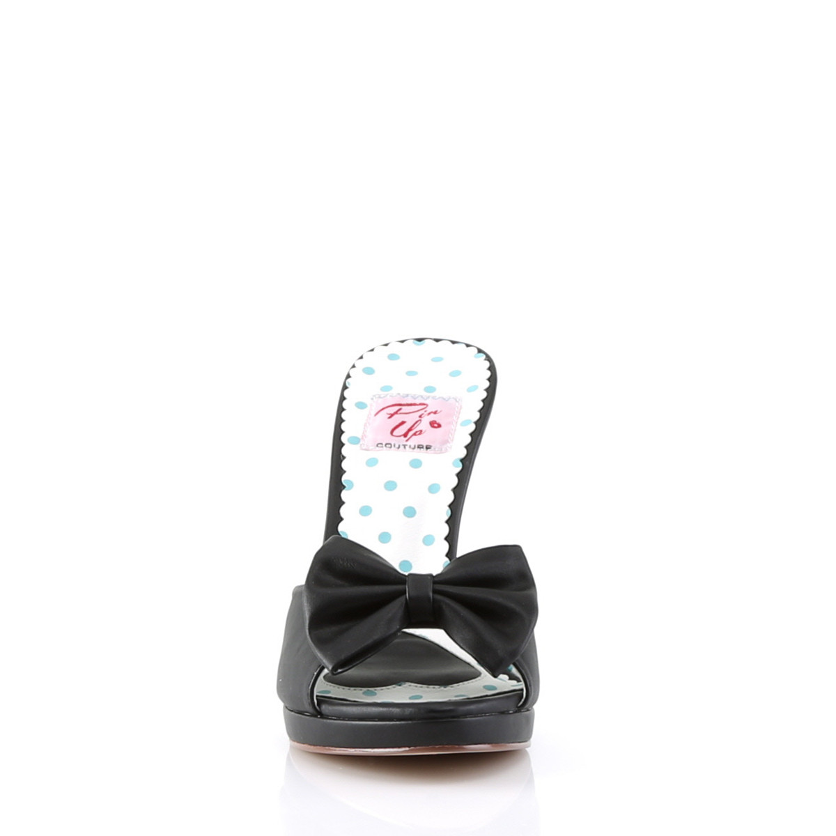 Pin Up Couture Siren-03 BPU - Black Heeled Single Sole Slides