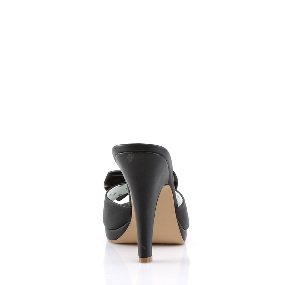 Pin Up Couture Siren-03 BPU - Black Heeled Single Sole Slides