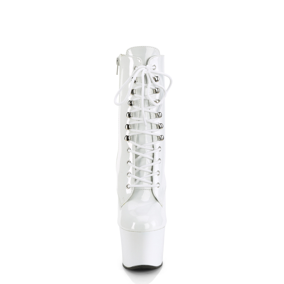 Pleaser Sky-1020 W/M - Shiny White High-Platform Ankle Boots