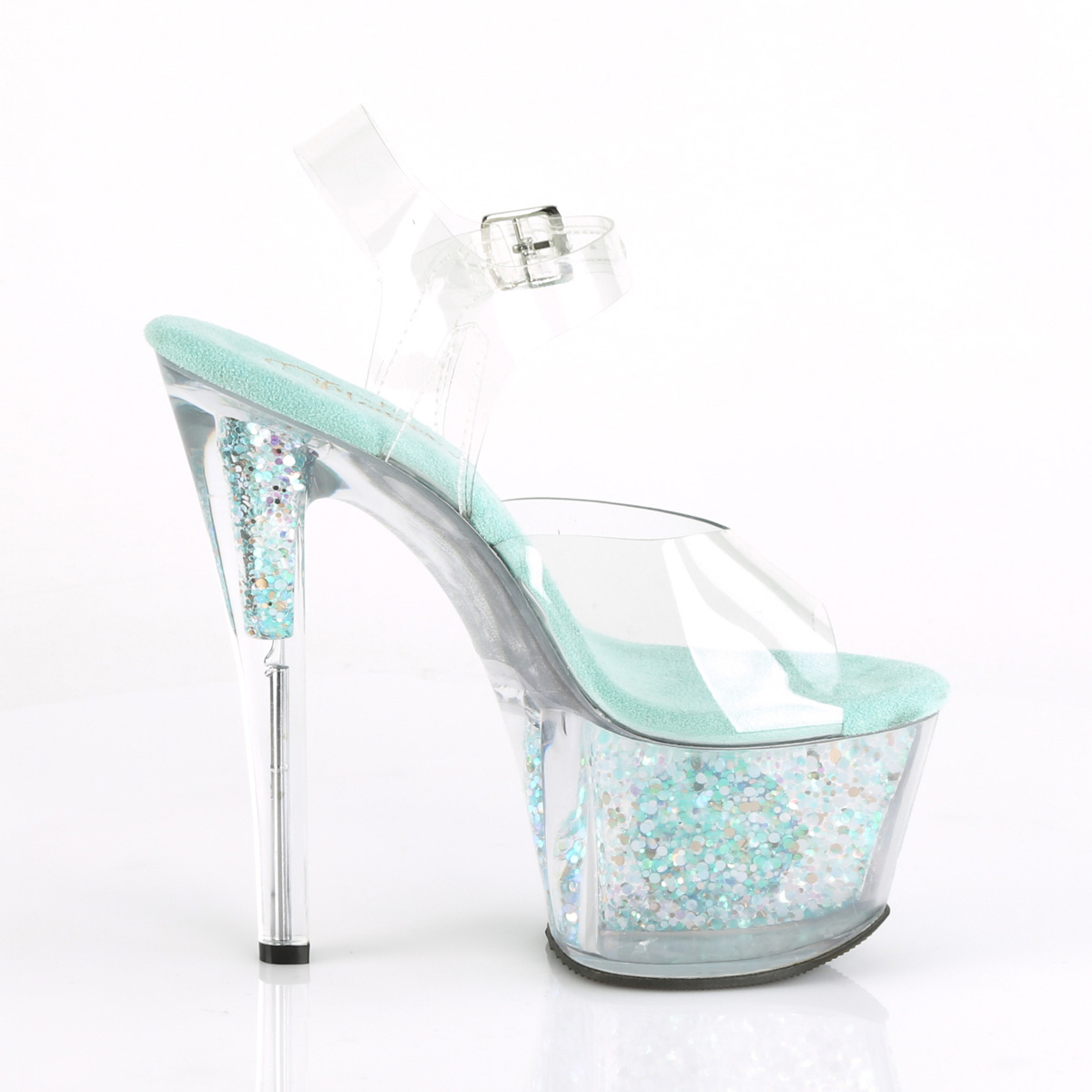 Pleaser Sky-308CF C/C-AQIRIG - Clear High-Platform Sandals