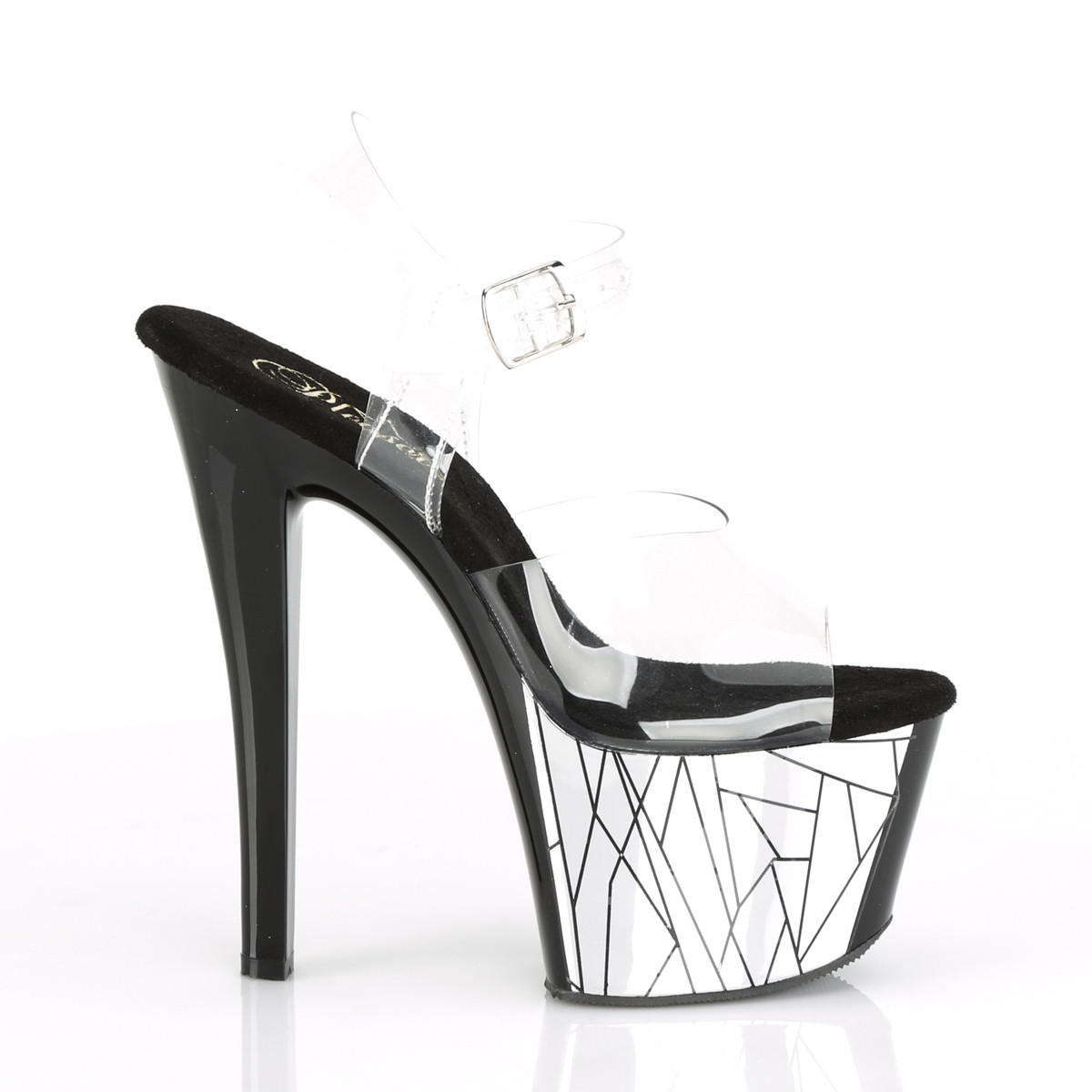 Pleaser Sky-308CP-3 C/B-SCH - Clear High-Platform Sandals
