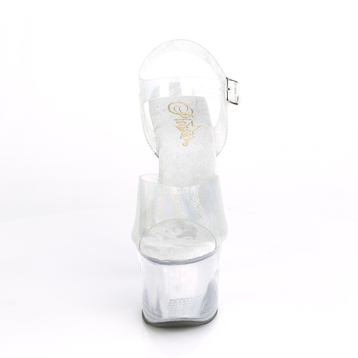 Pleaser Sky-308N SHGTPU/M - Silver High-Platform Sandals