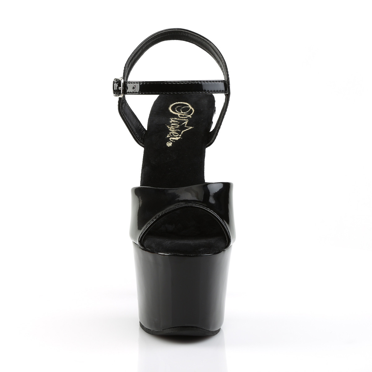 Pleaser Sky-309FH-06 BR/B - Shiny Black High-Platform Sandals