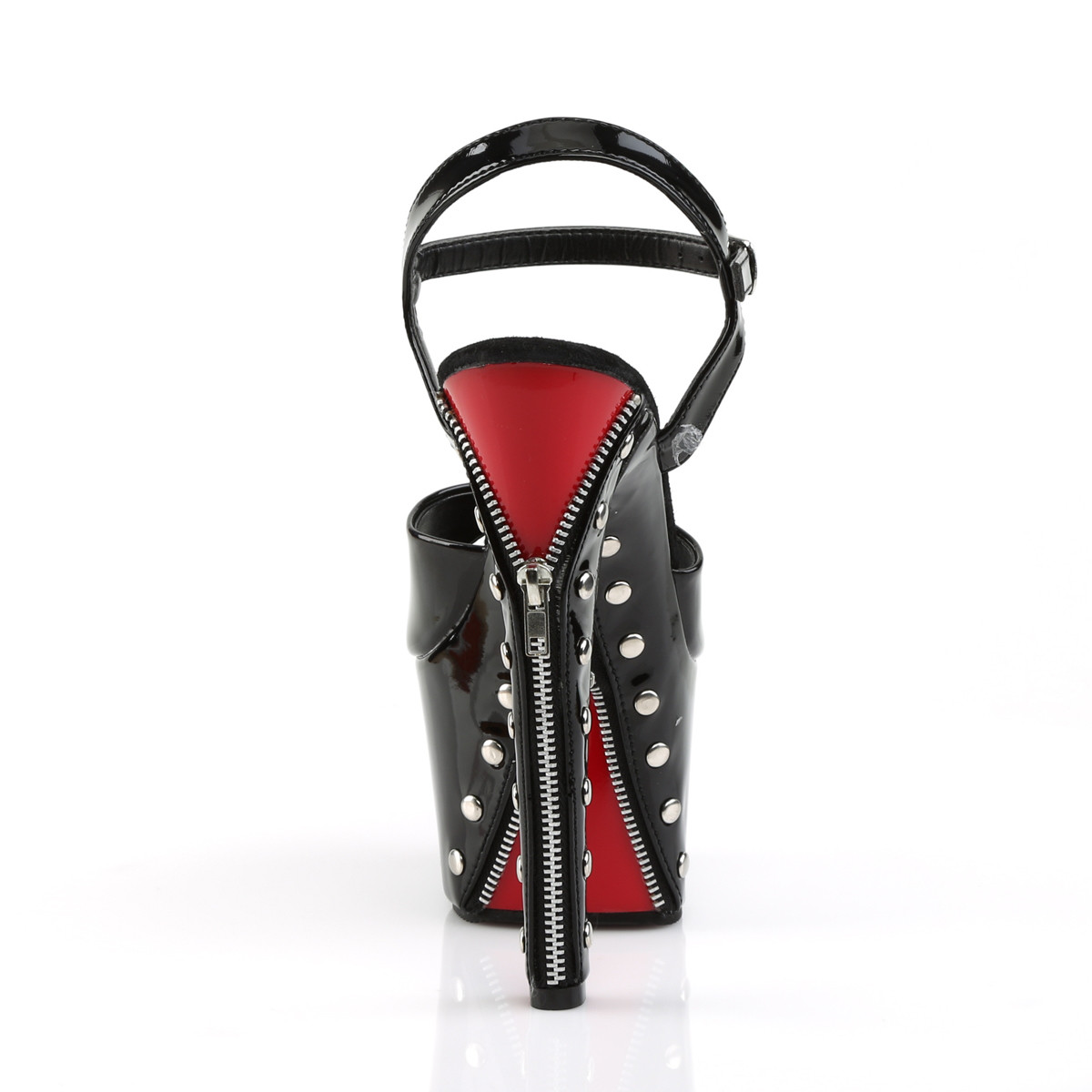 Pleaser Sky-309FH-06 BR/B - Shiny Black High-Platform Sandals