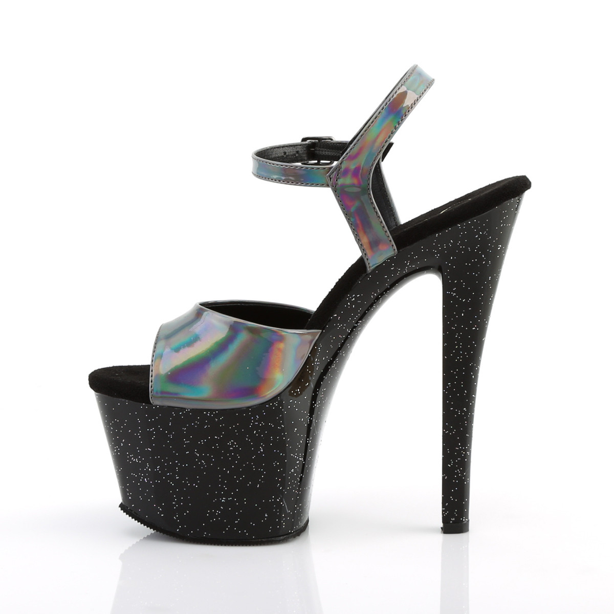 Pleaser Sky-309HG PWHG/B - Shiny Silver High-Platform Sandals