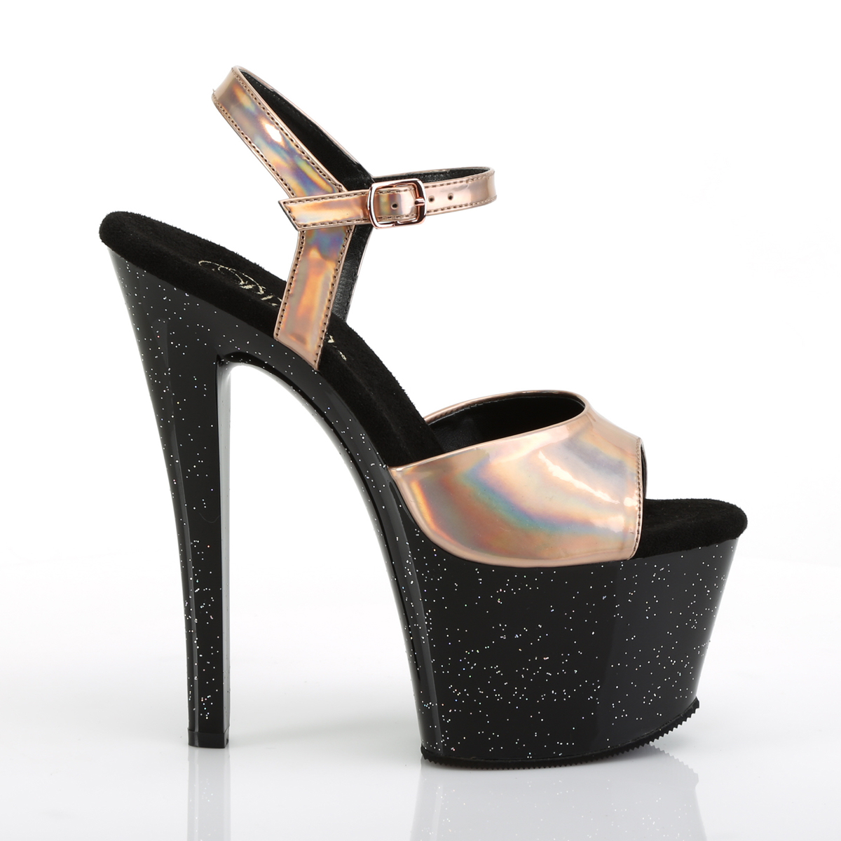 Pleaser Sky-309HG ROGLDHG/B - Shiny Gold High-Platform Sandals