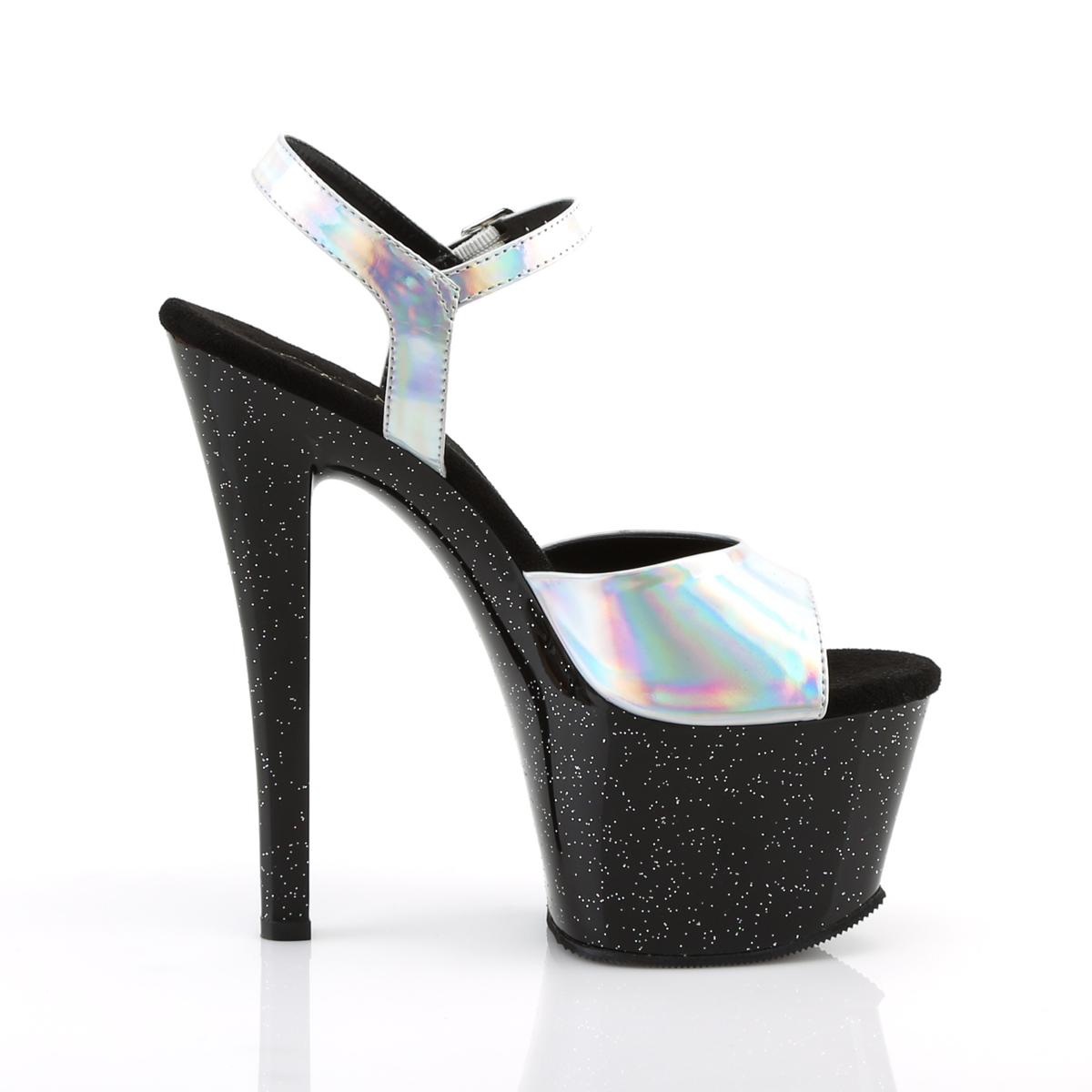 Pleaser Sky-309HG SHG/B - Shiny Silver High-Platform Sandals