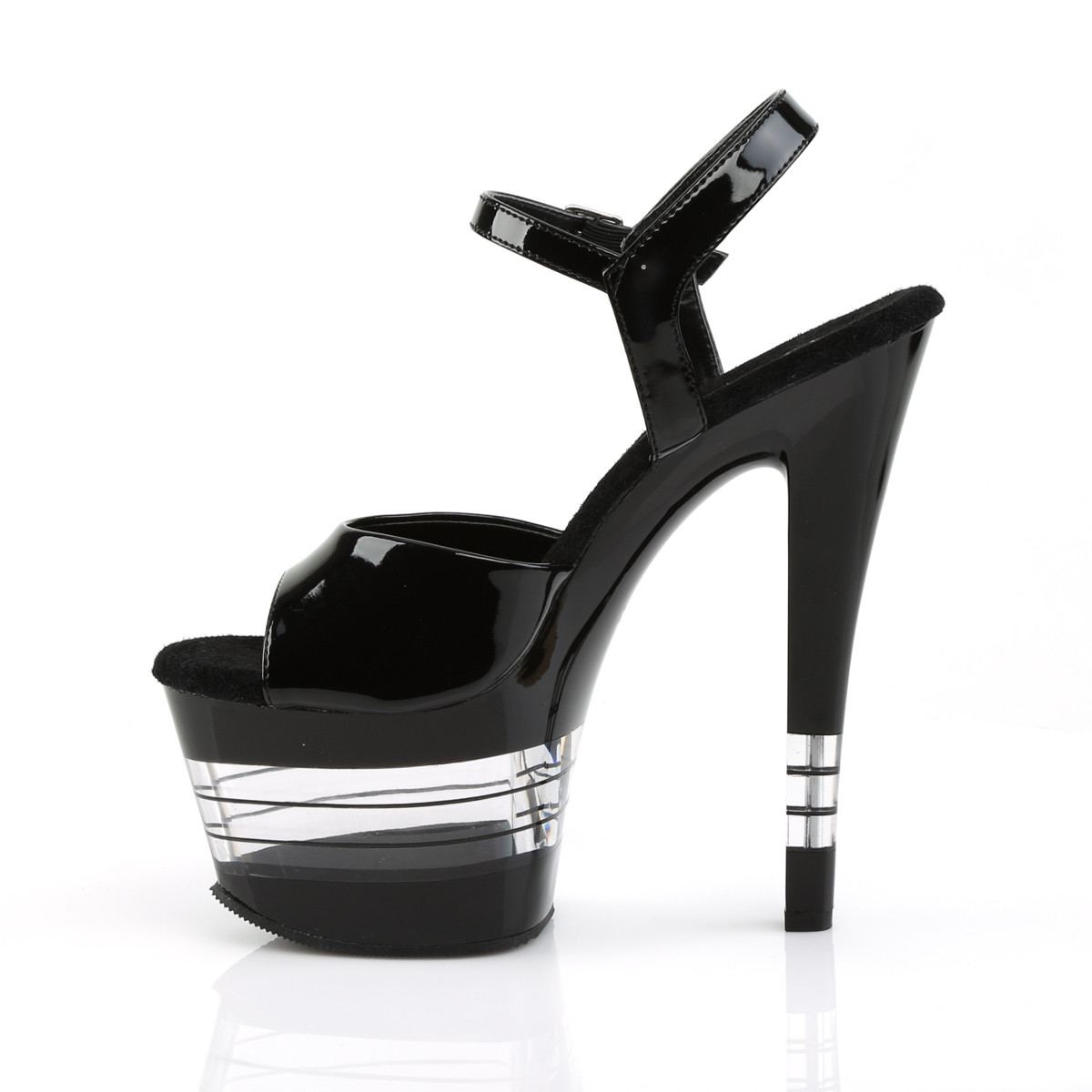 Pleaser Sky-309LN B/M - Shiny Black High-Platform Sandals
