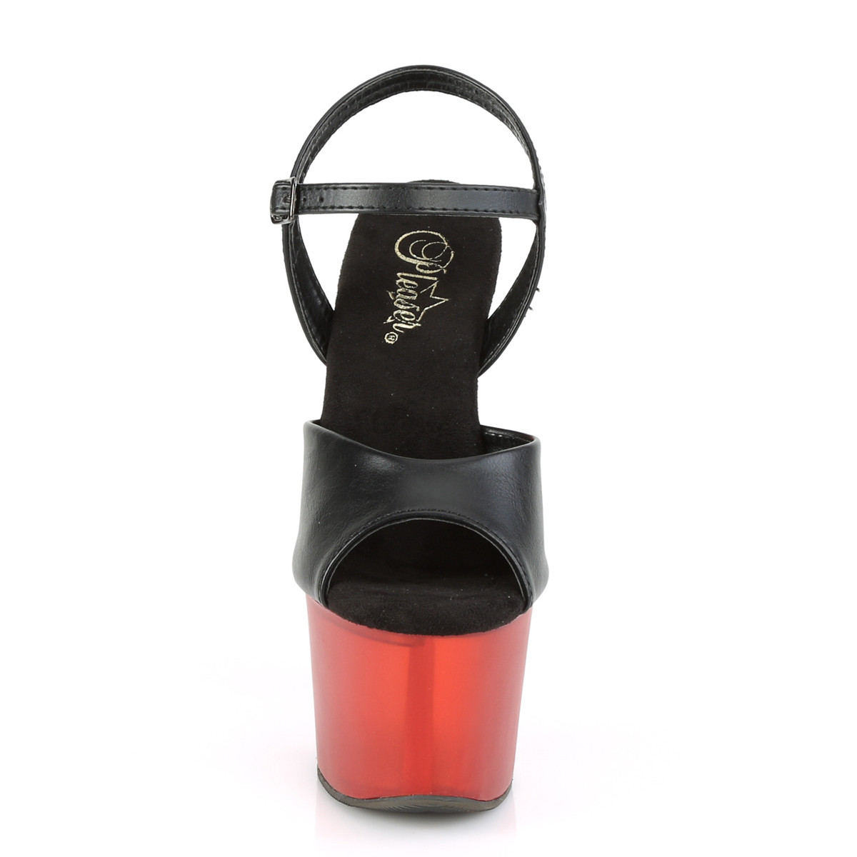 Pleaser Sky-309T BPU/R - Black High-Platform Sandals