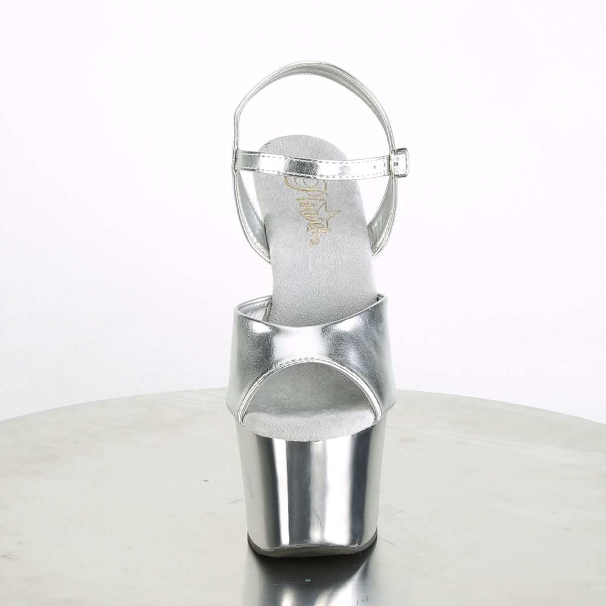 Pleaser Sky-309TTG SMPU/SCH - Silver High-Platform Sandals