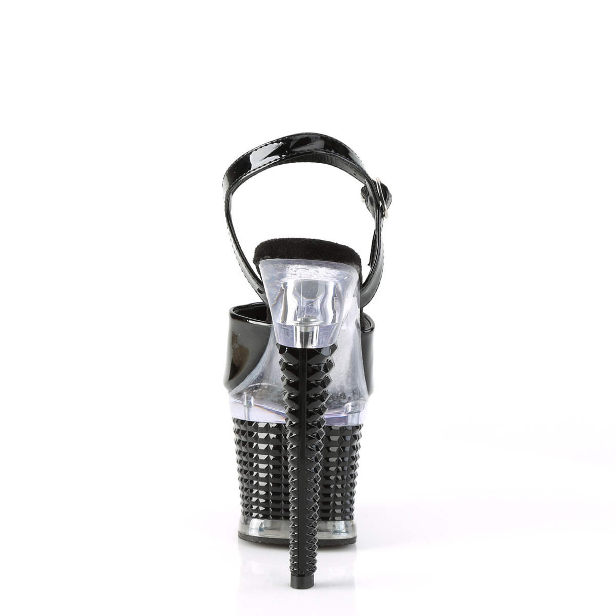 Pleaser Spectator-709 B/C-B - Shiny Black High-Platform Sandals