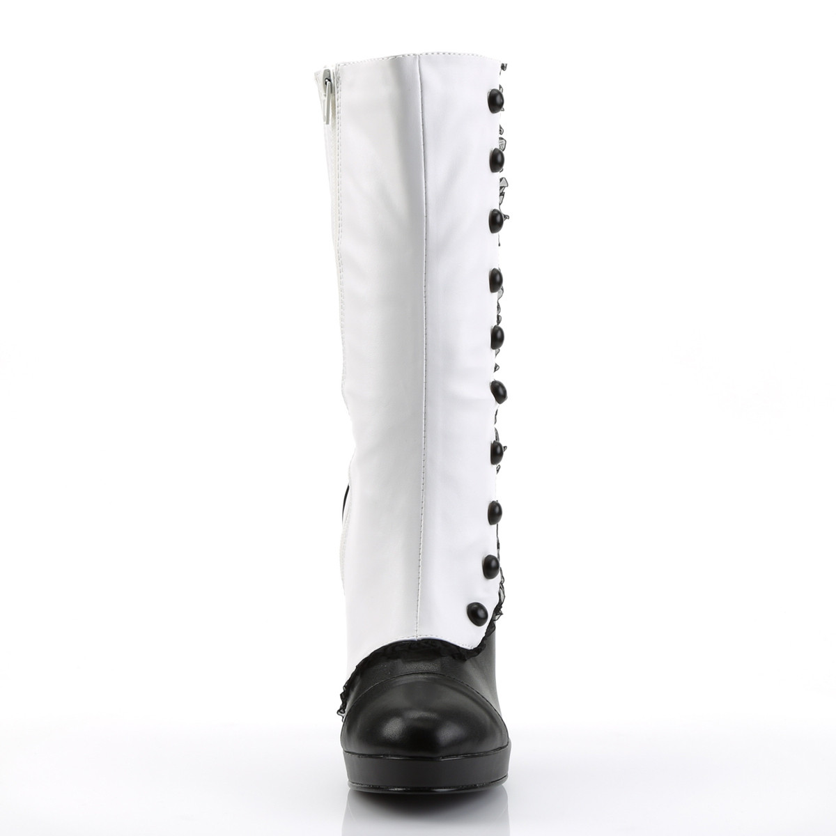 Funtasma Splendor-130 WB/PU - White High-Heel Single Sole Ankle Boots