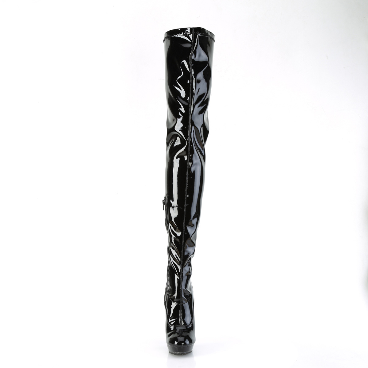 Fabulicious Sultry-4000 B/M - Shiny Black High-Heel Thigh High Boots