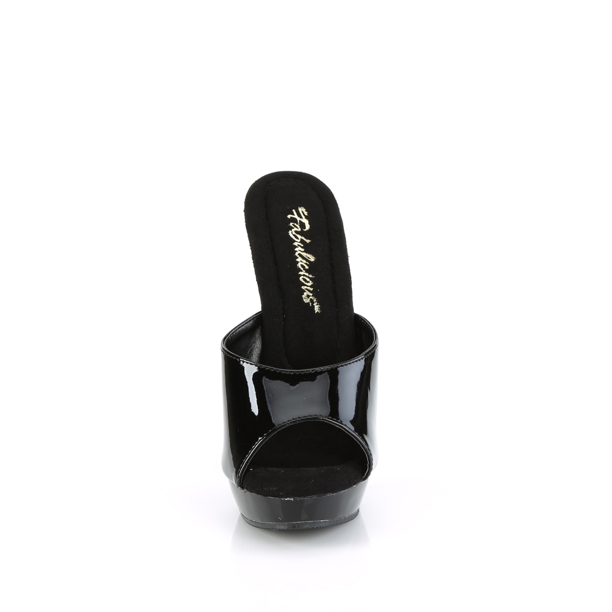 Fabulicious Sultry-601 B/M - Shiny Black High-Heel Slides