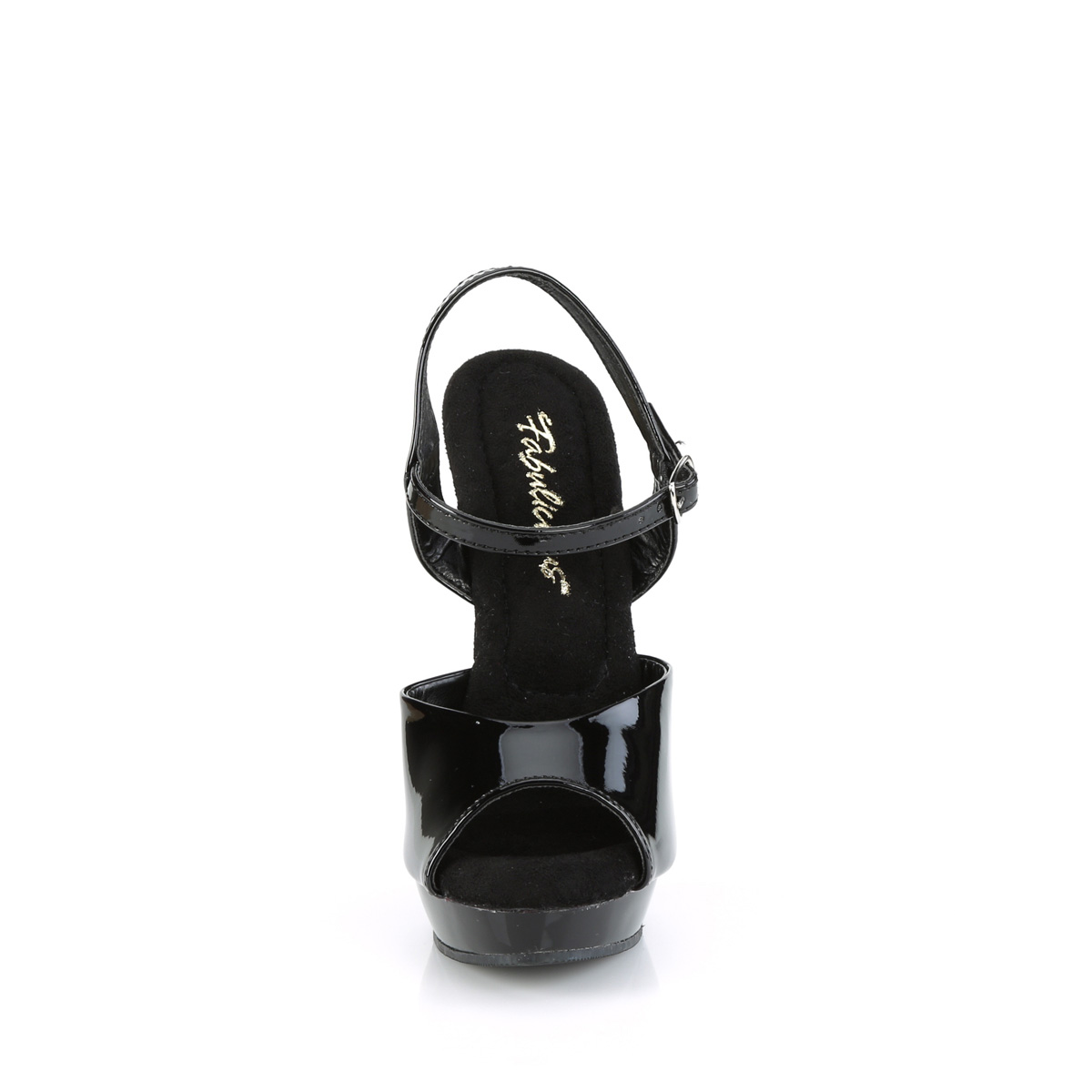 Fabulicious Sultry-609 B/M - Shiny Black High-Heel Sandals