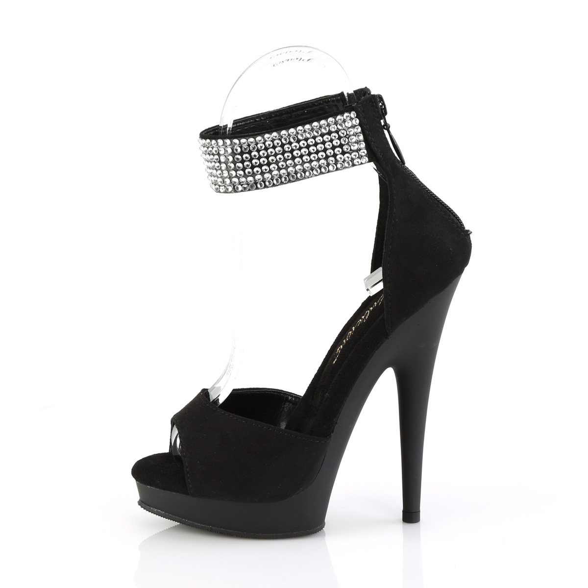 Fabulicious Sultry-625 BFS/M - Black High-Heel Ankle Strap Heels