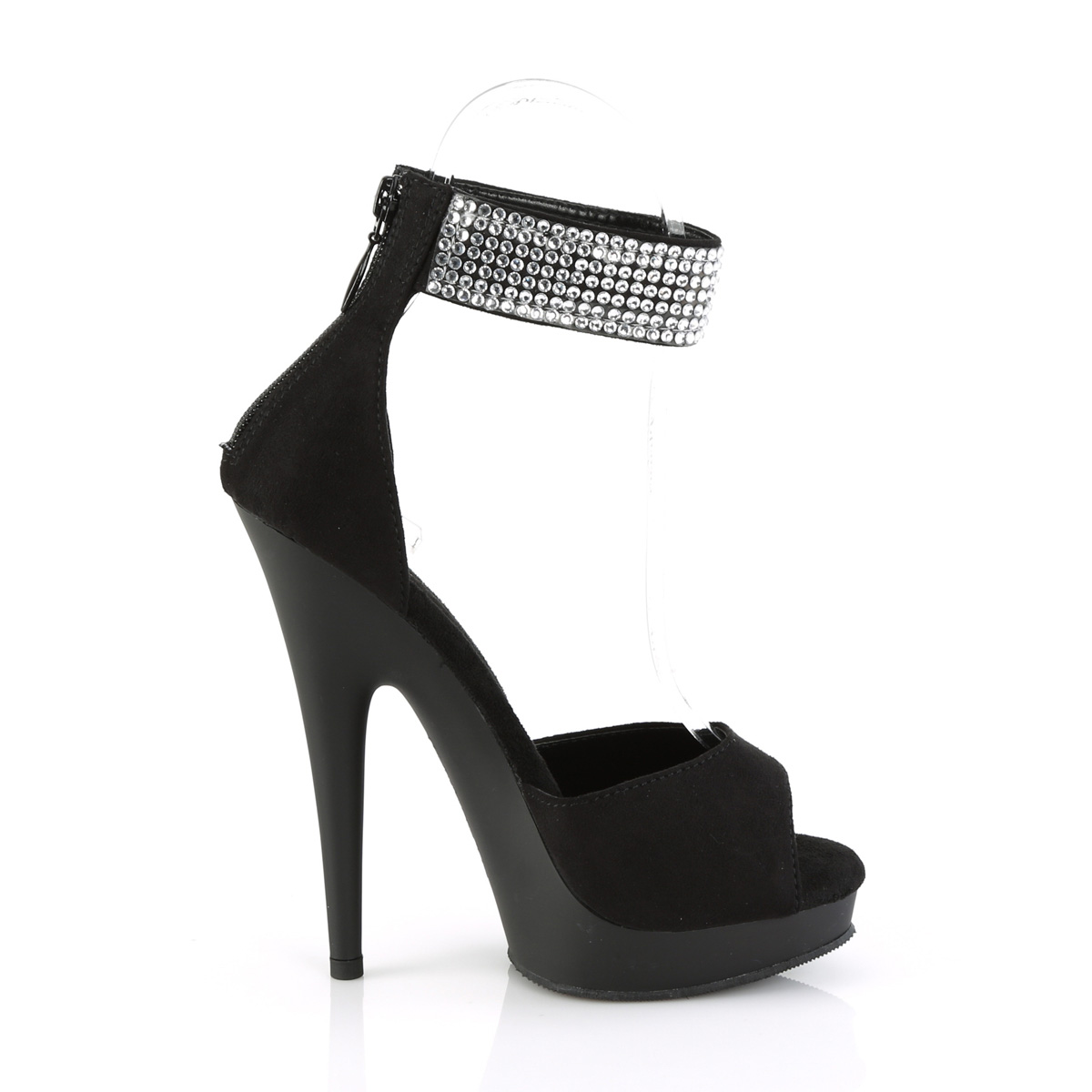 Fabulicious Sultry-625 BFS/M - Black High-Heel Ankle Strap Heels