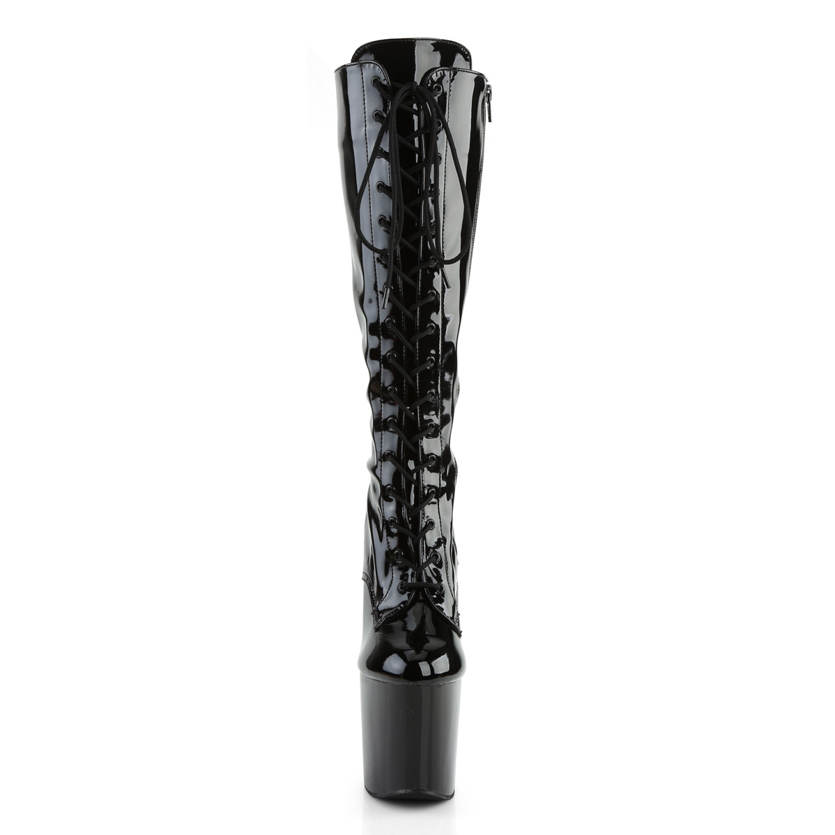 Pleaser Taboo-2023 B/M - Shiny Black High-Platform Knee High Boots