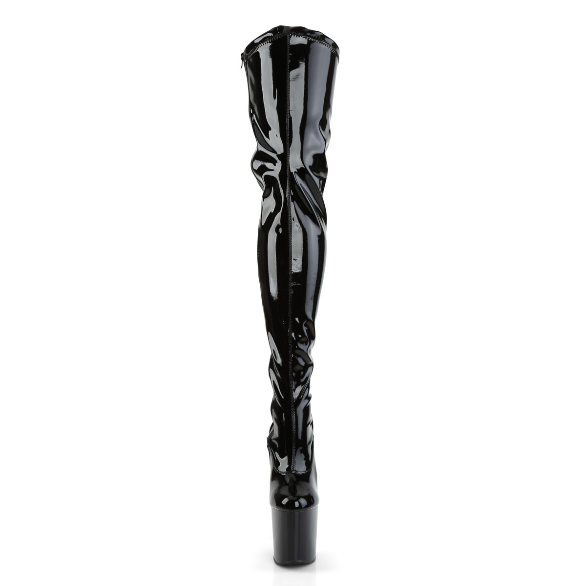 Pleaser Taboo-3000 B/M - Shiny Black High-Platform Thigh High Boots