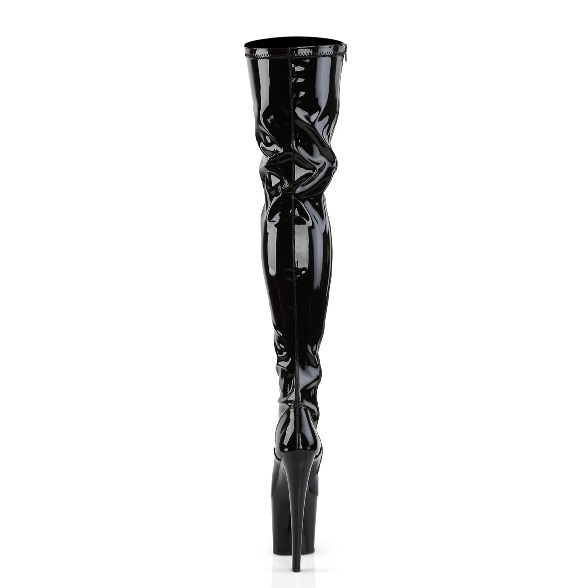 Pleaser Taboo-3000 B/M - Shiny Black High-Platform Thigh High Boots