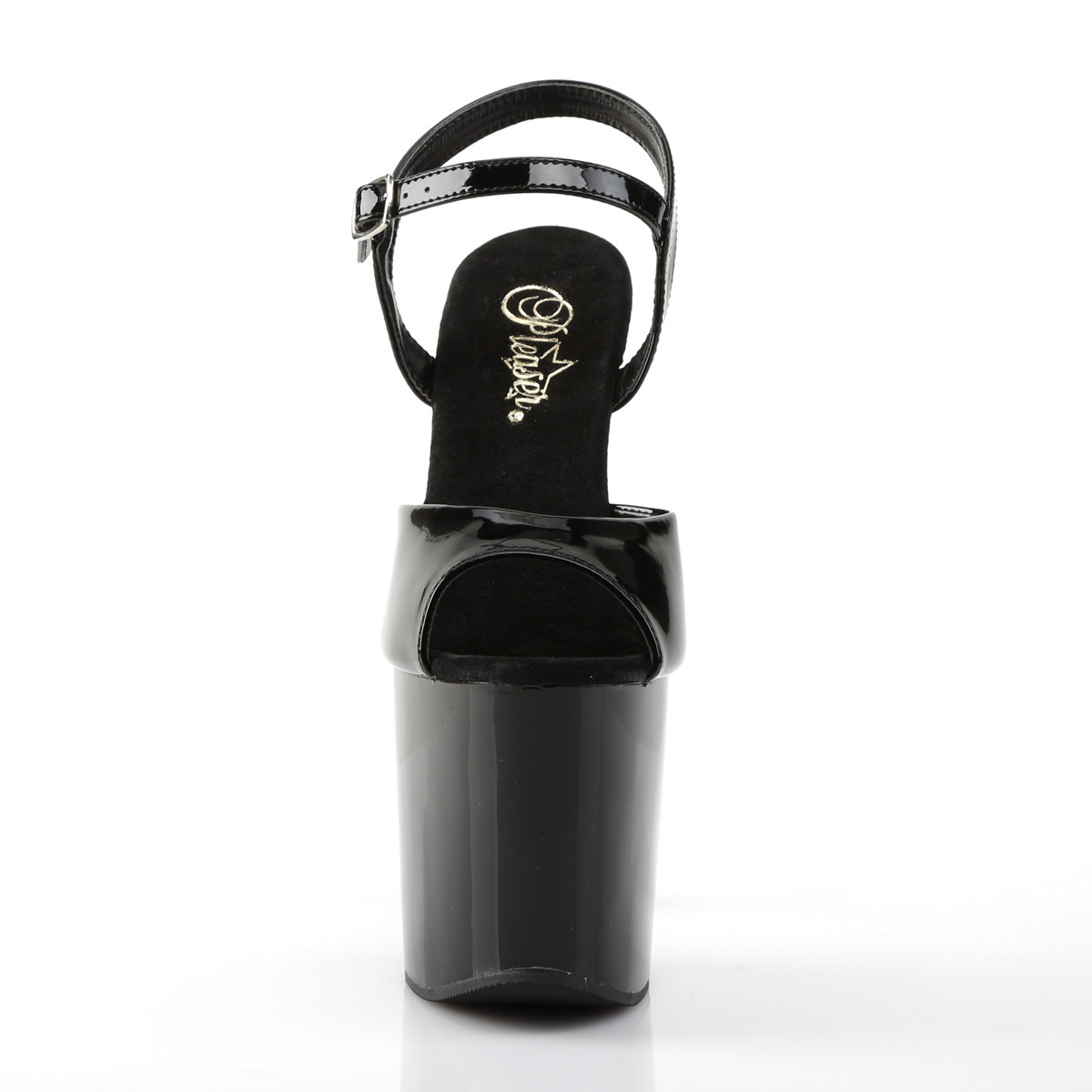 Pleaser Taboo-709 B/M - Shiny Black High-Platform Sandals