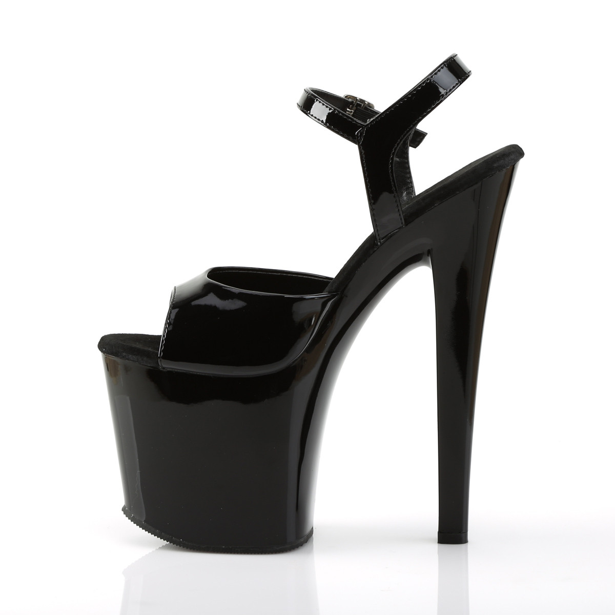 Pleaser Taboo-709 B/M - Shiny Black High-Platform Sandals