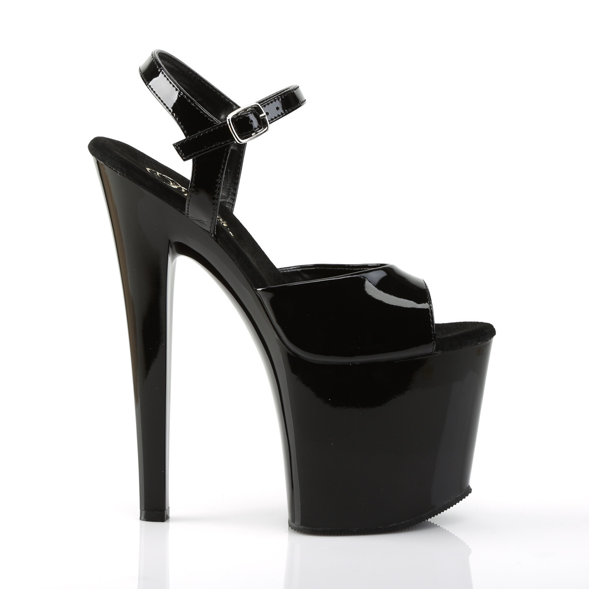 Pleaser Taboo-709 B/M - Shiny Black High-Platform Sandals